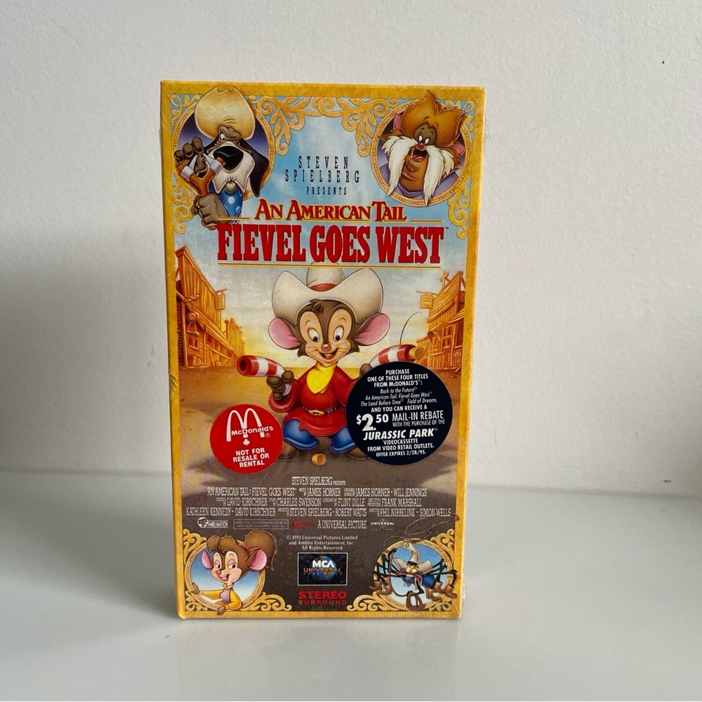 An American Tail Fievel Goes West VHS 1992 Steven Spielberg McDonalds SEALED